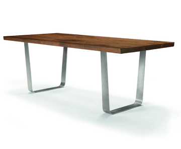LEONARDO L640N/180L - Rectangular metal and walnut table by Arte Brotto - view 3